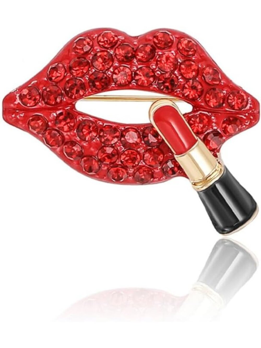 Elegant Enamel & Rhinestone Brooch Pin for Women - Stylish Lapel Jewelry, Gifts